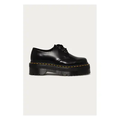 Kožené polobotky Dr. Martens 1461 Quad dámské, černá barva, na platformě, 25567001