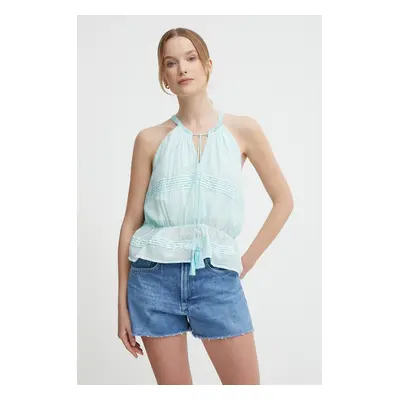 Halenka Pepe Jeans DAISY dámská, tyrkysová barva, hladká, PL304821