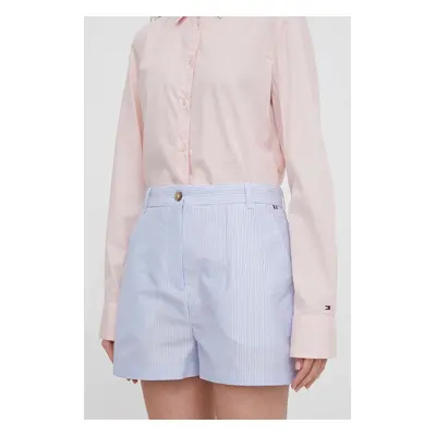 Kraťasy Tommy Hilfiger dámské, vzorované, high waist, WW0WW41775