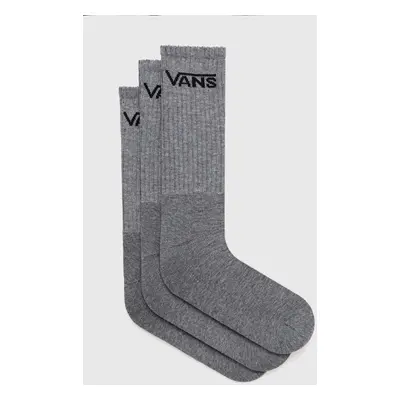 Ponožky Vans 3-pack pánské, šedá barva