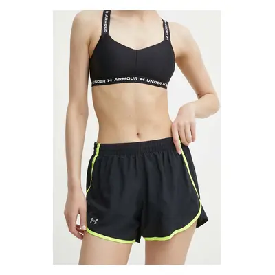 Běžecké šortky Under Armour Fly By černá barva, high waist