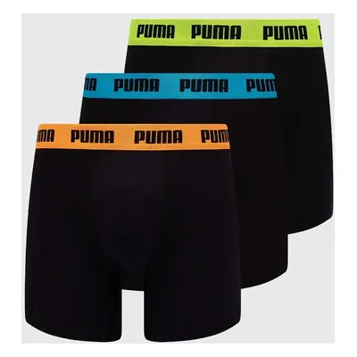 Boxerky Puma 3-pack pánské, černá barva, 938327