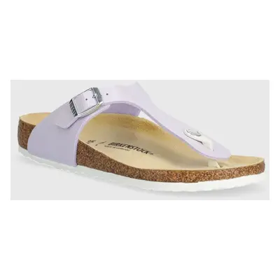 Dětské žabky Birkenstock Gizeh K BF Shiny Lizard fialová barva