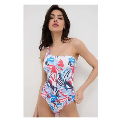 Jednodílné plavky Pepe Jeans LEAF ASY SWIMSUIT červená barva, měkký košík, PLB10496