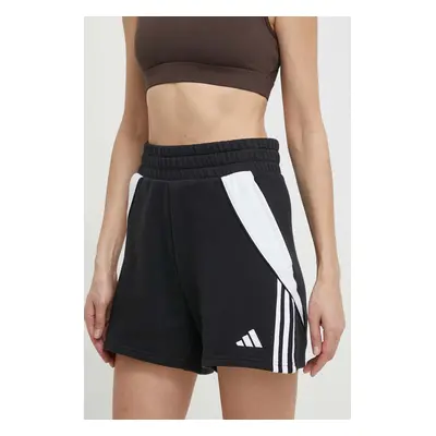 Tréninkové šortky adidas Performance Tiro 24 černá barva, vzorované, high waist, IP1950