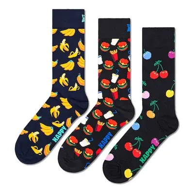 Ponožky Happy Socks Classic Banana 3-pack černá barva