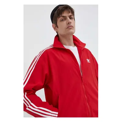 Mikina adidas Originals Adicolor Woven Firebird Track Top pánská, červená barva, vzorovaná, IT24