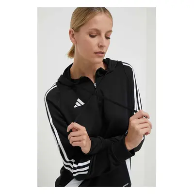 Tréninková mikina adidas Performance Tiro24 černá barva, s kapucí, s aplikací, IJ9956