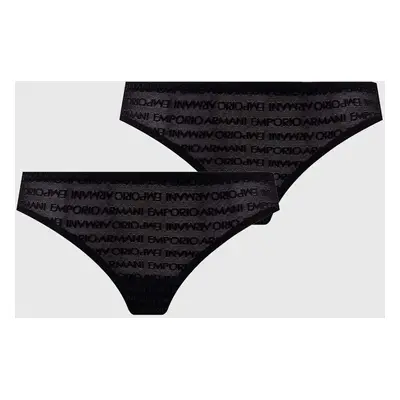 Tanga Emporio Armani Underwear 2-pack černá barva, průhledné, 163333 3F204