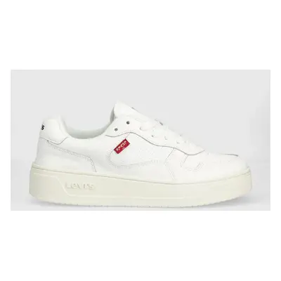 Kožené sneakers boty Levi's Glide S bílá barva, D7522.0001