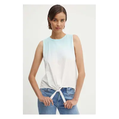 Bavlněný top Pepe Jeans LAVENDER tyrkysová barva, PL505838