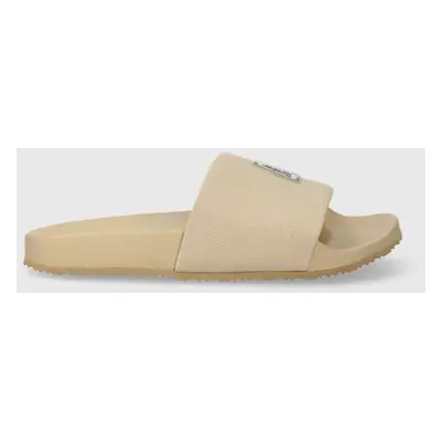 Pantofle Tommy Hilfiger TH 85 SLIDE dámské, béžová barva, FW0FW07766