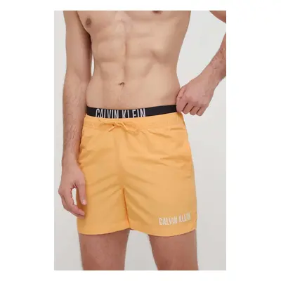 Plavkové šortky Calvin Klein oranžová barva, KM0KM00992