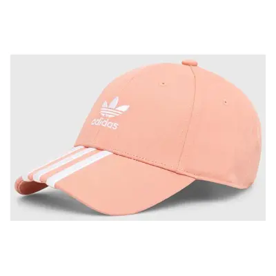 Bavlněná baseballová čepice adidas Originals oranžová barva, s aplikací, IS4626