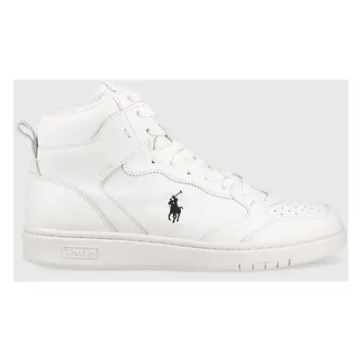 Kožené sneakers boty Polo Ralph Lauren Polo Crt bílá barva