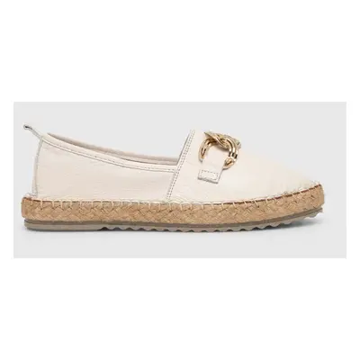 Kožené espadrilky Answear Lab béžová barva