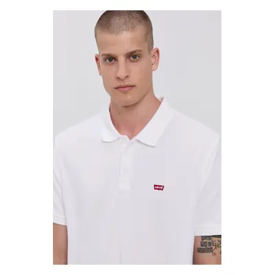 Polo tričko Levi's pánské, bílá barva, hladké, 35883.0003-Neutrals