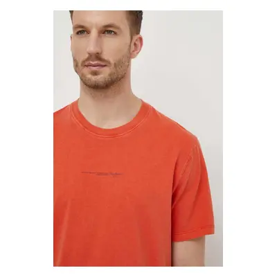 Bavlněné tričko Pepe Jeans Dave Tee oranžová barva, s potiskem, PM509231