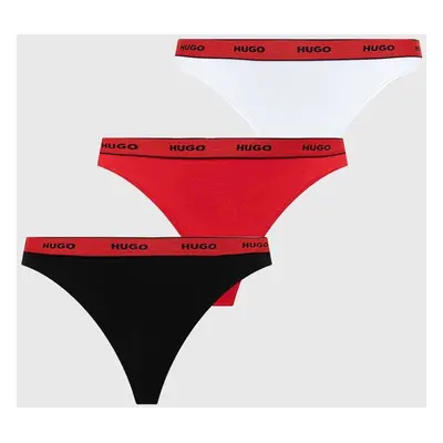 Tanga HUGO 3-pack červená barva, 50480150