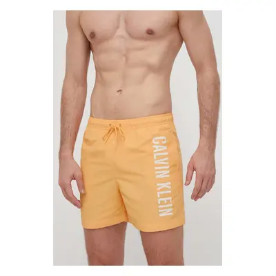 Plavkové šortky Calvin Klein oranžová barva, KM0KM01004