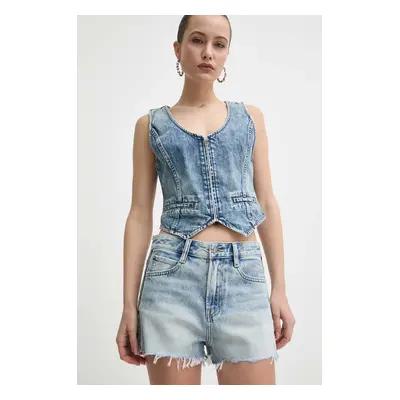 Džínové šortky Miss Sixty JJ2360 DENIM SHORTS dámské, s aplikací, high waist, 6L1JJ2360000