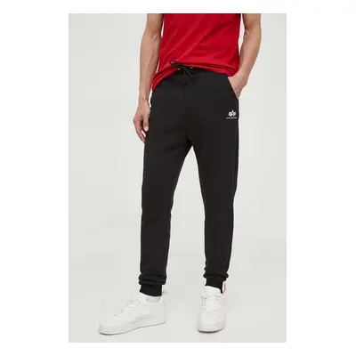 Tepláky Alpha Industries černá barva, hladké, 116370.03-Black