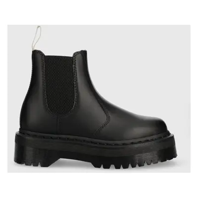 Boty s gumou Dr. Martens V 2976 Quad Mono dámské, černá barva, na platformě, DM27560001-Black