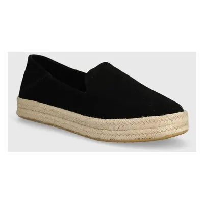 Espadrilky Toms Carolina černá barva, na platformě, 10020690