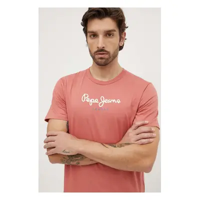 Bavlněné tričko Pepe Jeans Eggo N červená barva, s potiskem, PM508208