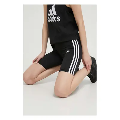 Kraťasy adidas GR3866 dámské, černá barva, s aplikací, high waist, GR3866