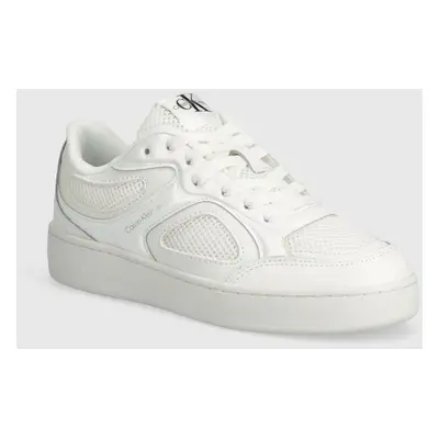 Sneakers boty Calvin Klein Jeans BASKET CUPSOLE LOW MIX IN MET bílá barva, YW0YW01387