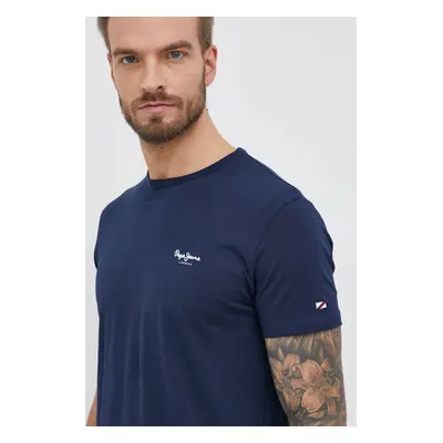 Tričko Pepe Jeans Original Basic 3 tmavomodrá barva, hladké