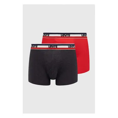 Boxerky Levi's 2-pack pánské, červená barva, 37149.0817-004