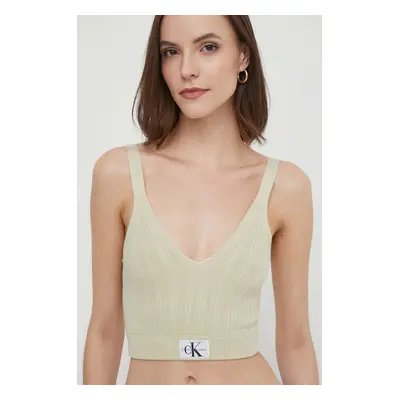 Top Calvin Klein Jeans dámský, zelená barva, J20J223152