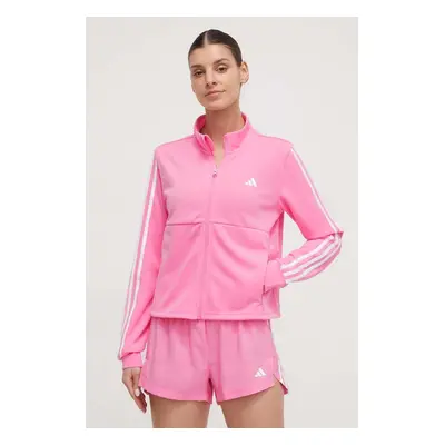 Tréninková mikina adidas Performance růžová barva, s aplikací, IS3974