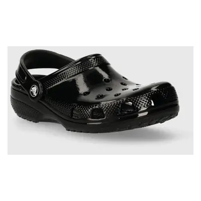 Dětské pantofle Crocs CLASSIC HIGH SHINE CLOG černá barva