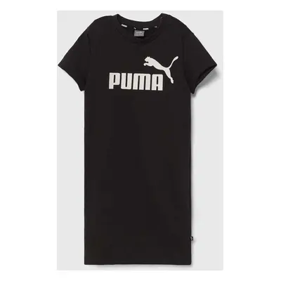 Dívčí šaty Puma ESS+ Logo Dress TR G černá barva, mini