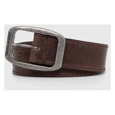 Kožený pásek Pepe Jeans WALTER BELT pánský, hnědá barva, PM021018