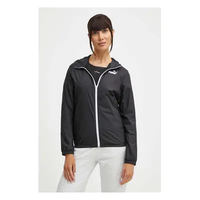 Větrovka Puma Essentials Solid černá barva, přechodná, 847494