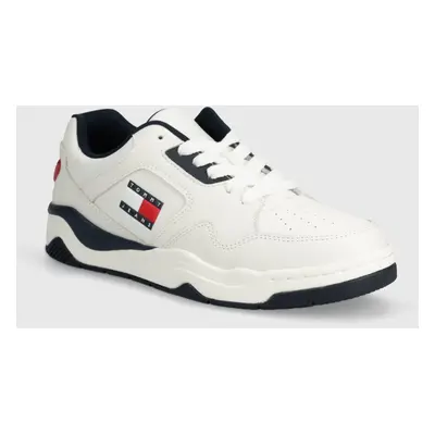 Sneakers boty Tommy Jeans TJM LOGO EXECUTION BASKET bílá barva, EM0EM01379