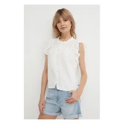 Košile Pepe Jeans DAKOTA dámská, béžová barva, regular, PL304822