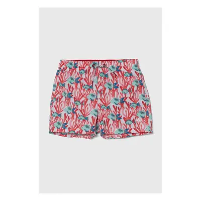 Dětské plavkové šortky Pepe Jeans FISHCORAL SWIMSHORT červená barva