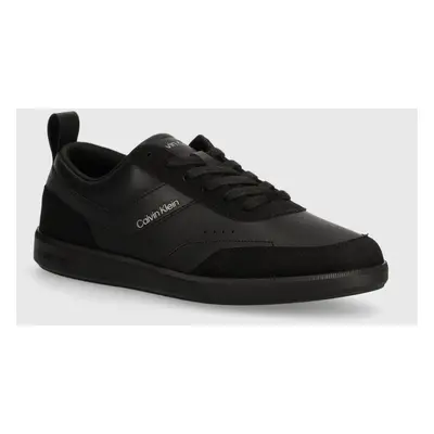 Kožené sneakers boty Calvin Klein HM0HM00851 LOW TOP LACE UP LTH MIX zelená barva, HM0HM00851