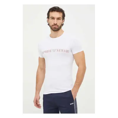 Tričko Emporio Armani Underwear bílá barva, s potiskem, 111035 4R516