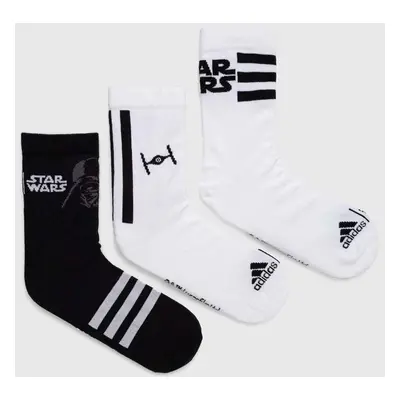 Dětské ponožky adidas Performance x Star Wars 3-pack bílá barva