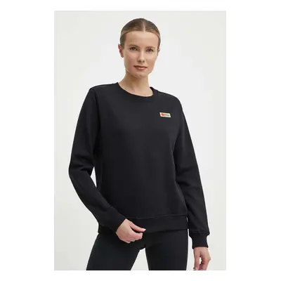 Bavlněná mikina Fjallraven Vardag Sweater dámská, černá barva, hladká, F87075