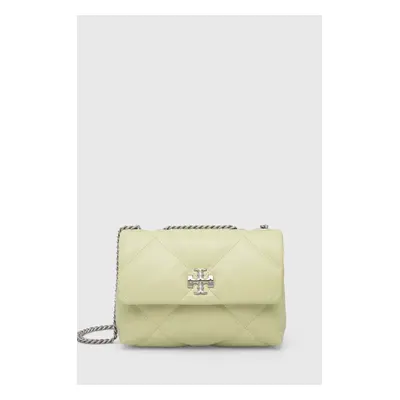 Kožená kabelka Tory Burch Kira Diamond Quilt Small zelená barva, 154706.300