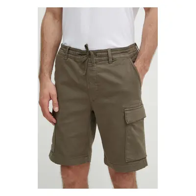 Kraťasy Pepe Jeans GYMDIGO CARGO SHORT pánské, zelená barva, PM801077