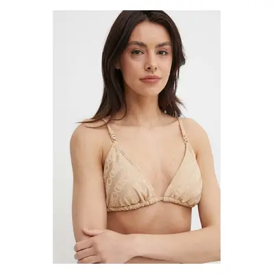 Plavková podprsenka MICHAEL Michael Kors STRING BIKINI TOP béžová barva, mírně vyztužený košík, 