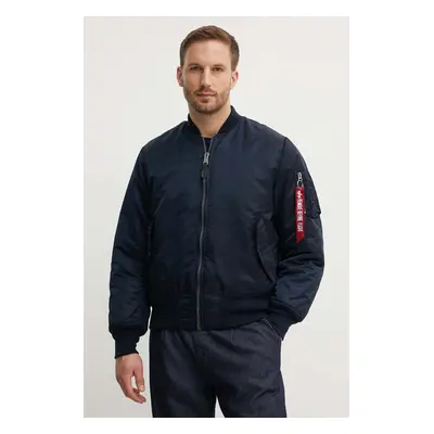 Bunda Alpha Industries MA-1 pánská, tmavomodrá barva, přechodná, oversize, 100101.07